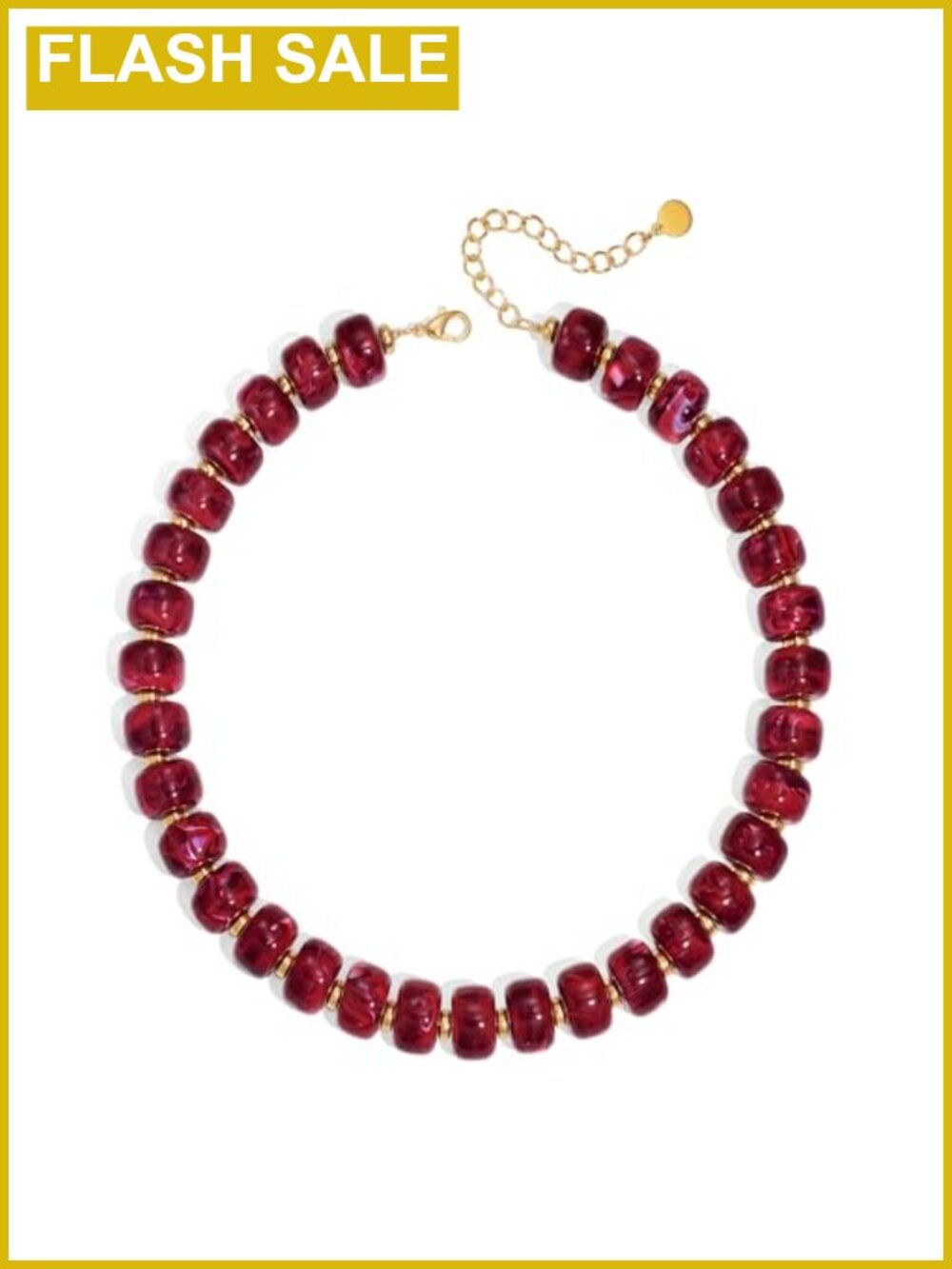 Chunky Resin Beaded Statement Necklace Boho Summer Jewelry Gift